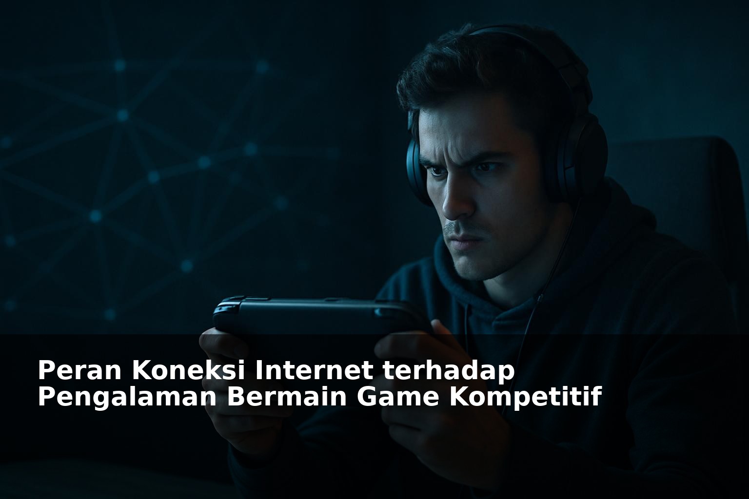 Ilustrasi pemain game kompetitif dengan koneksi internet cepat